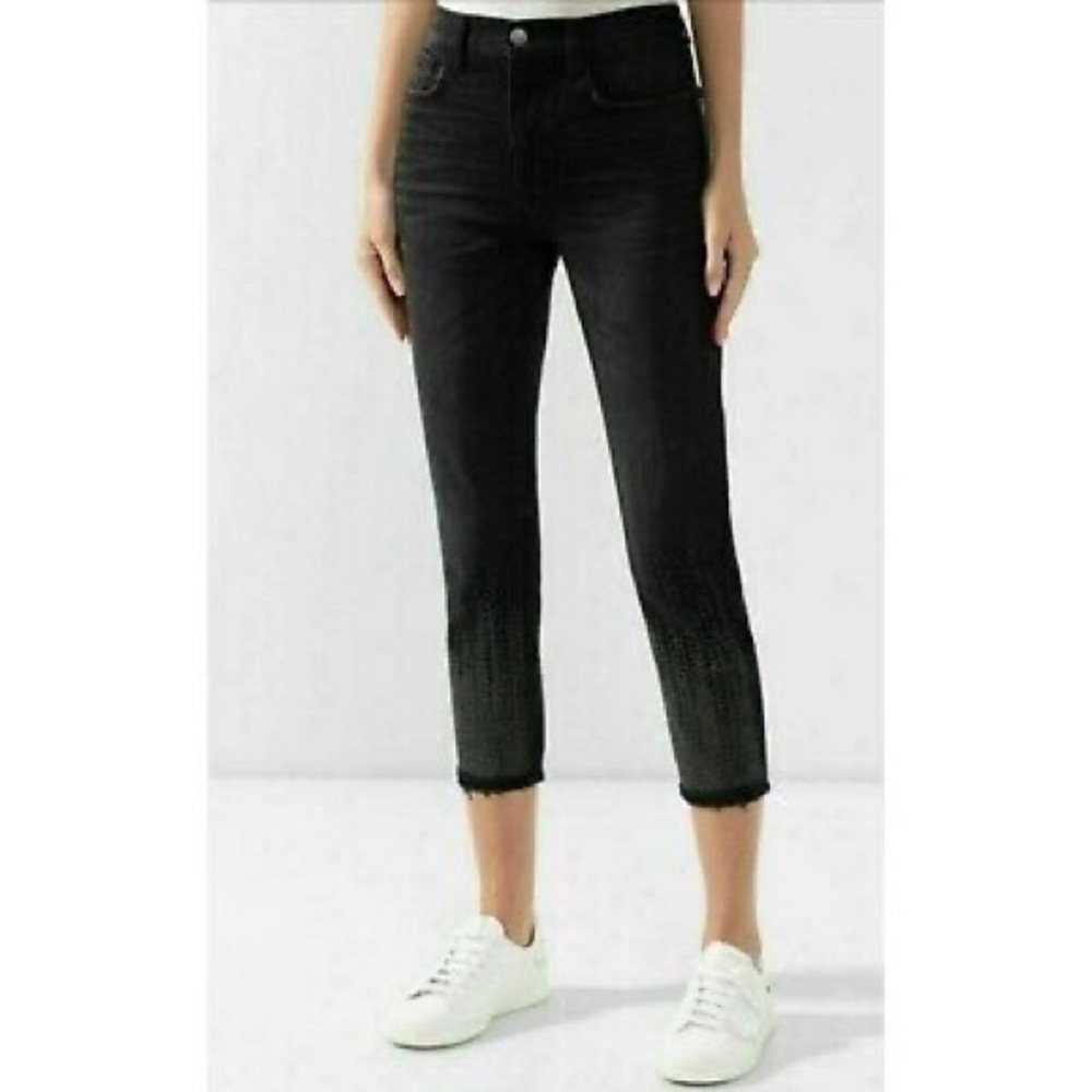Current Elliot Black Cropped Slim Belmont Studded Skinny Jeans Women’s size 23
